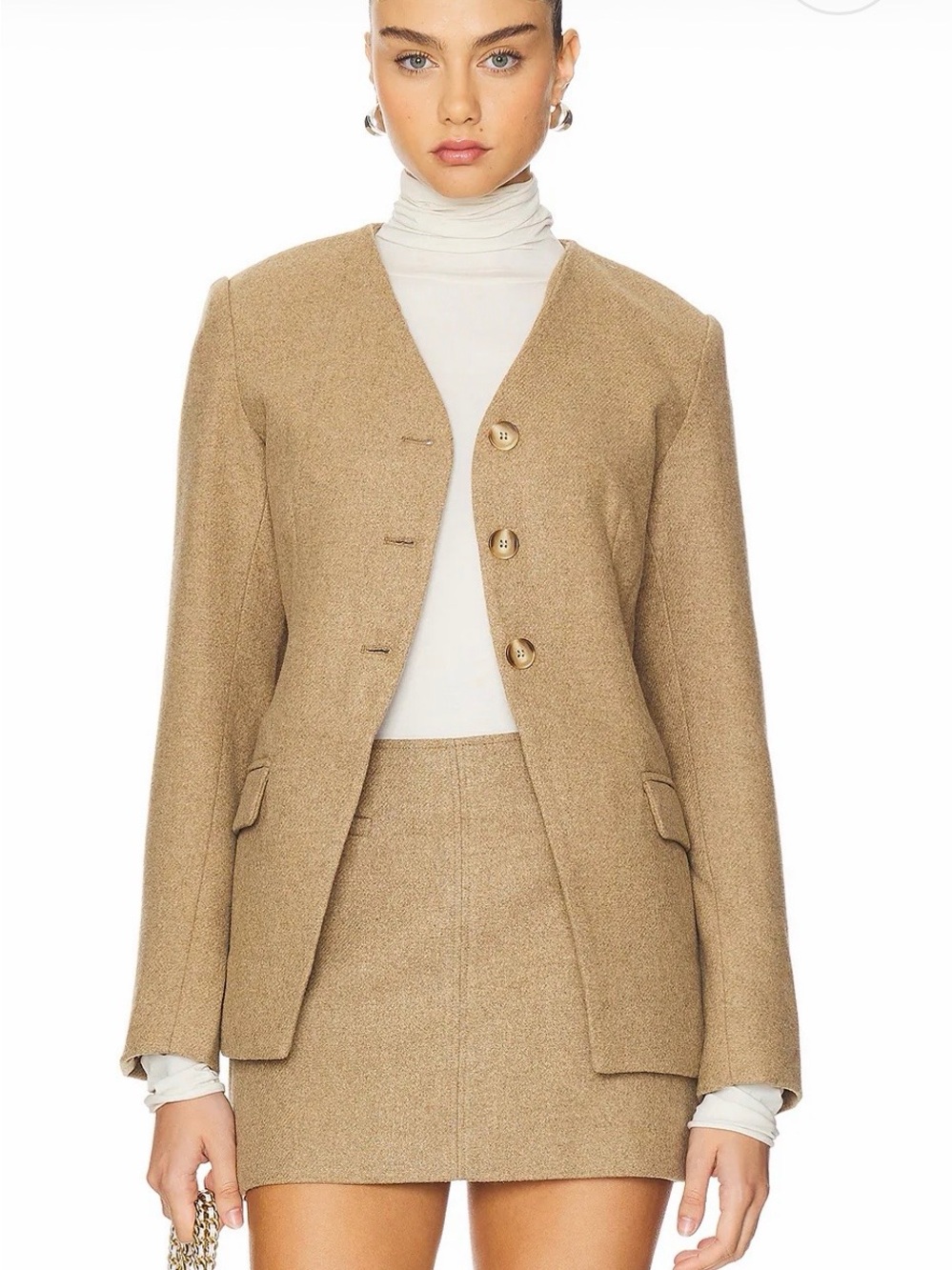 #993 Astr Tailored Tan Brown Button-Front Blazer. Excellent Condition. Size M.